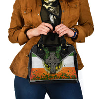 Irish Cross Mix With Shamrock Floral And Flag Shoulder Handbag