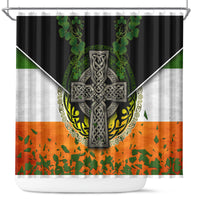 Irish Cross Mix With Shamrock Floral And Flag Shower Curtain