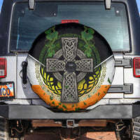 Irish Cross Mix With Shamrock Floral And Flag Spare Tire Cover - Wonder Print Shop