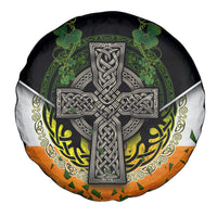 Irish Cross Mix With Shamrock Floral And Flag Spare Tire Cover - Wonder Print Shop