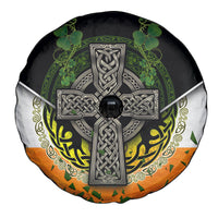 Irish Cross Mix With Shamrock Floral And Flag Spare Tire Cover - Wonder Print Shop