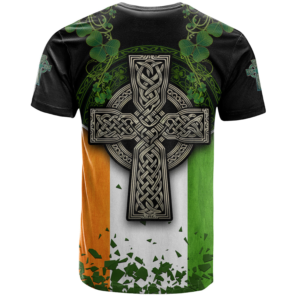 Irish Cross Mix With Shamrock Floral And Flag T Shirt - Wonder Print Shop