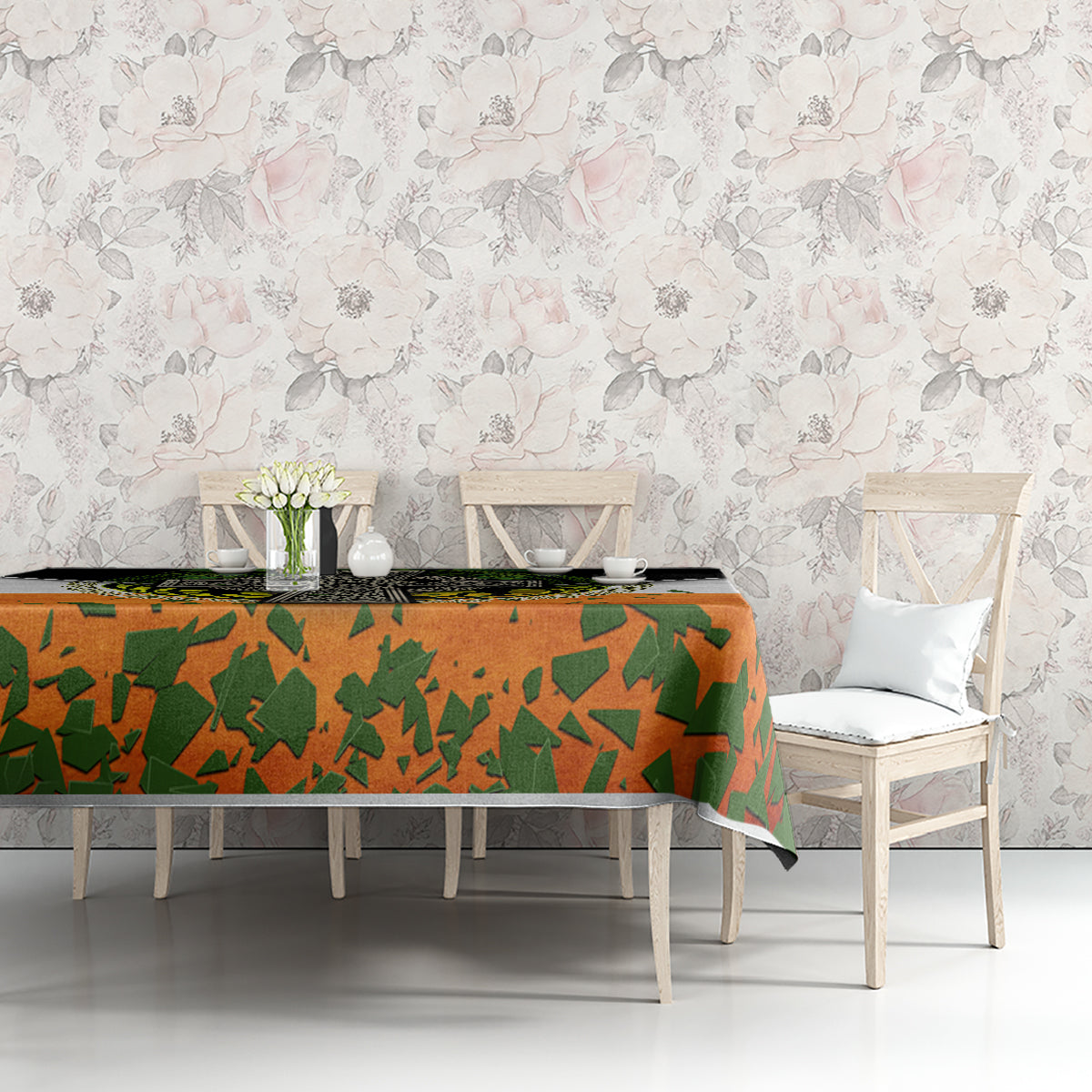 Irish Cross Mix With Shamrock Floral And Flag Tablecloth - Wonder Print Shop