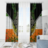 Irish Cross Mix With Shamrock Floral And Flag Window Curtain - Wonder Print Shop