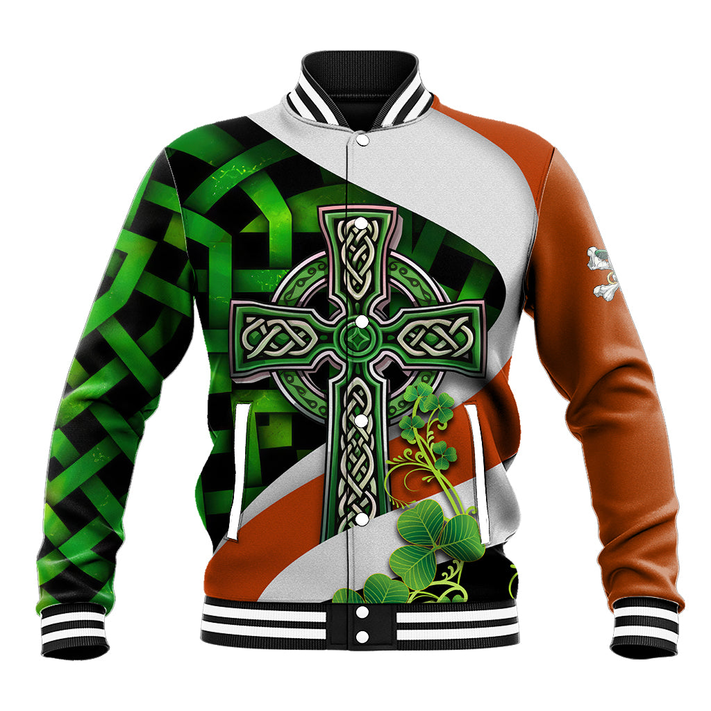 Patrick Day - Irish Cross - Lucky Girl Baseball Jacket - Wonder Print Shop