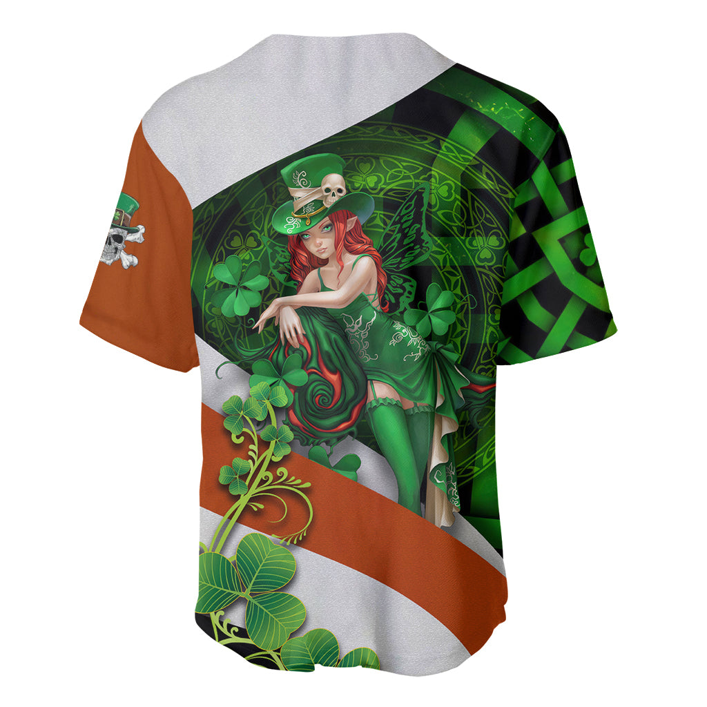 Patrick Day - Irish Cross - Lucky Girl Baseball Jersey - Wonder Print Shop