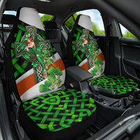 Patrick Day - Irish Cross - Lucky Girl Car Seat Cover - Wonder Print Shop