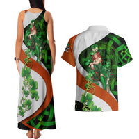 Patrick Day - Irish Cross - Lucky Girl Couples Matching Tank Maxi Dress and Hawaiian Shirt - Wonder Print Shop