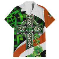 Patrick Day - Irish Cross - Lucky Girl Family Matching Long Sleeve Bodycon Dress and Hawaiian Shirt - Wonder Print Shop
