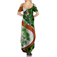 Patrick Day - Irish Cross - Lucky Girl Family Matching Summer Maxi Dress and Hawaiian Shirt - Wonder Print Shop