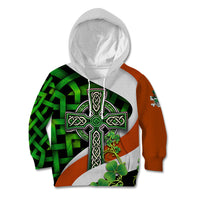 Patrick Day - Irish Cross - Lucky Girl Kid Hoodie - Wonder Print Shop