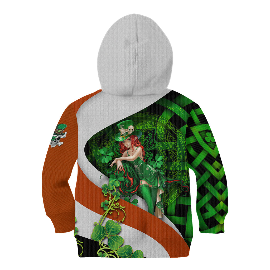 Patrick Day - Irish Cross - Lucky Girl Kid Hoodie - Wonder Print Shop