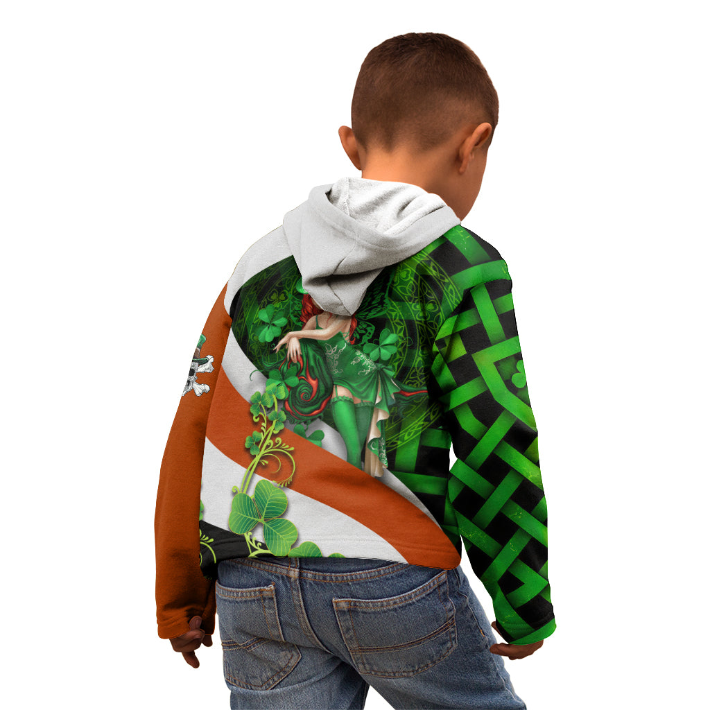 Patrick Day - Irish Cross - Lucky Girl Kid Hoodie - Wonder Print Shop