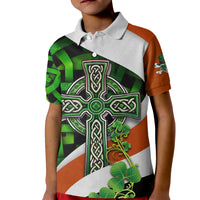 Patrick Day - Irish Cross - Lucky Girl Kid Polo Shirt - Wonder Print Shop