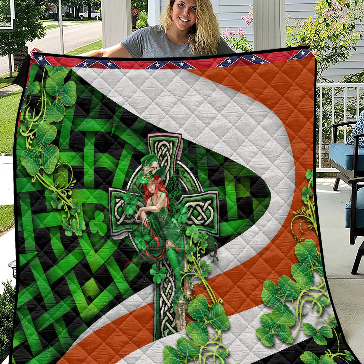 Patrick Day - Irish Cross - Lucky Girl Quilt - Wonder Print Shop