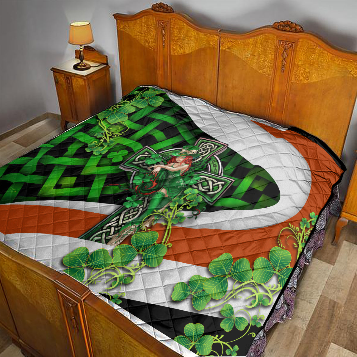 Patrick Day - Irish Cross - Lucky Girl Quilt - Wonder Print Shop