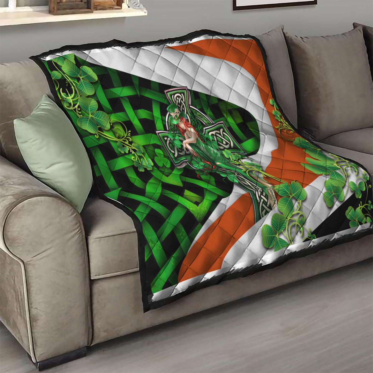 Patrick Day - Irish Cross - Lucky Girl Quilt - Wonder Print Shop