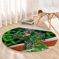 Patrick Day - Irish Cross - Lucky Girl Round Carpet