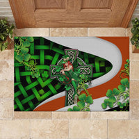 Patrick Day - Irish Cross - Lucky Girl Rubber Doormat - Wonder Print Shop
