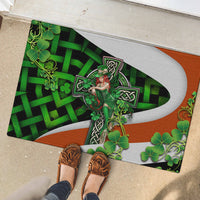 Patrick Day - Irish Cross - Lucky Girl Rubber Doormat - Wonder Print Shop