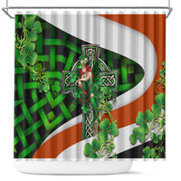 Patrick Day - Irish Cross - Lucky Girl Shower Curtain