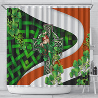 Patrick Day - Irish Cross - Lucky Girl Shower Curtain