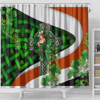 Patrick Day - Irish Cross - Lucky Girl Shower Curtain