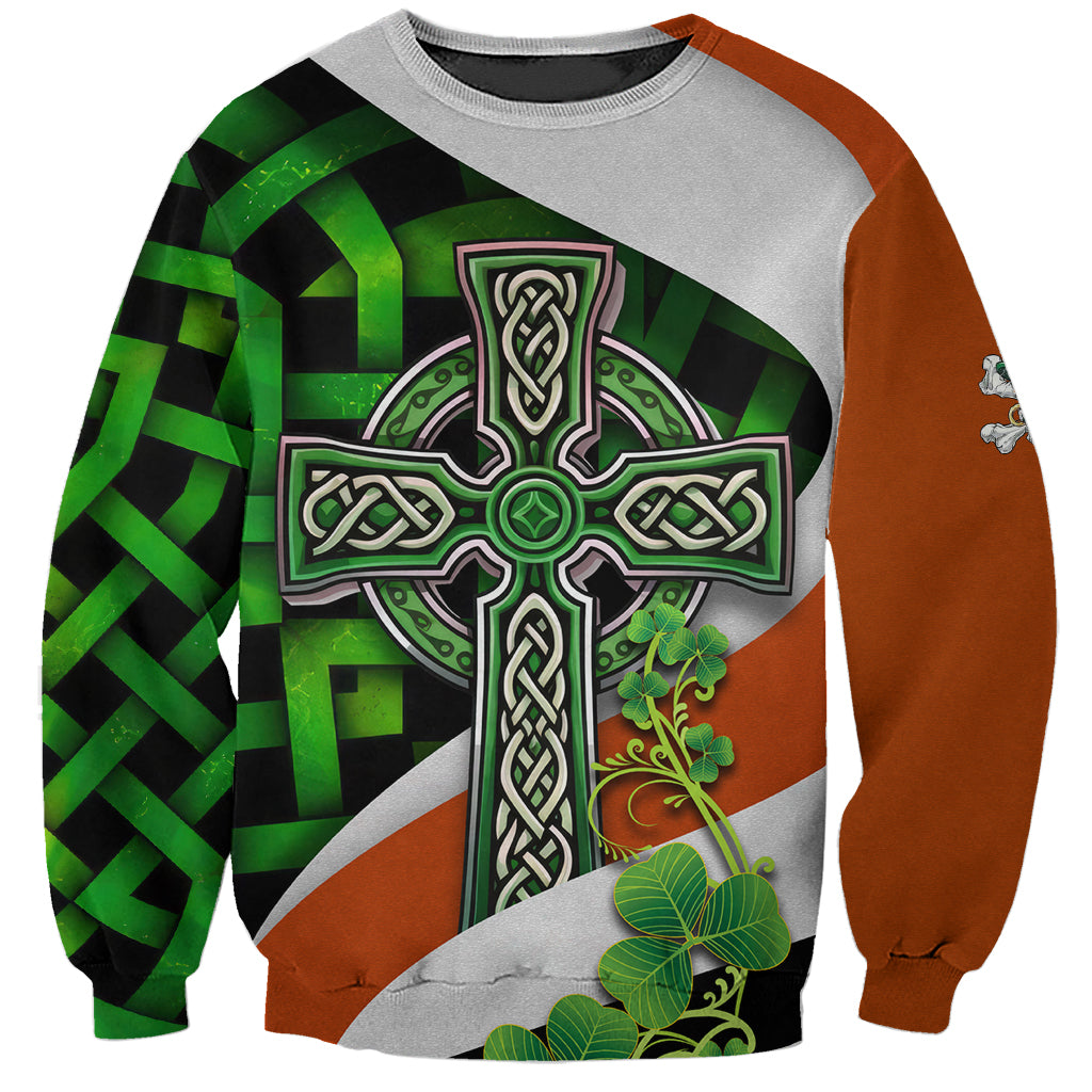 Patrick Day - Irish Cross - Lucky Girl Sweatshirt - Wonder Print Shop