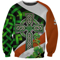 Patrick Day - Irish Cross - Lucky Girl Sweatshirt - Wonder Print Shop
