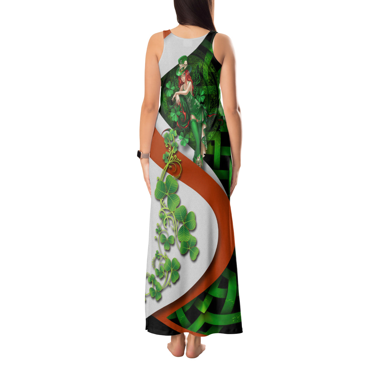 Patrick Day - Irish Cross - Lucky Girl Tank Maxi Dress - Wonder Print Shop