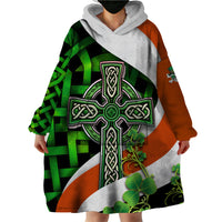 Patrick Day - Irish Cross - Lucky Girl Wearable Blanket Hoodie - Wonder Print Shop