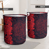 Norse Viking Dragon Laundry Basket Celtic Knotwork and Runic Mythology Art