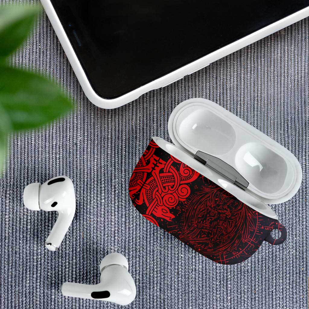 Norse Viking Dragon AirPods Case Celtic Knotwork and Runic Mythology Art