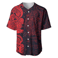 Norse Viking Dragon Baseball Jersey Celtic Knotwork and Runic Mythology Art