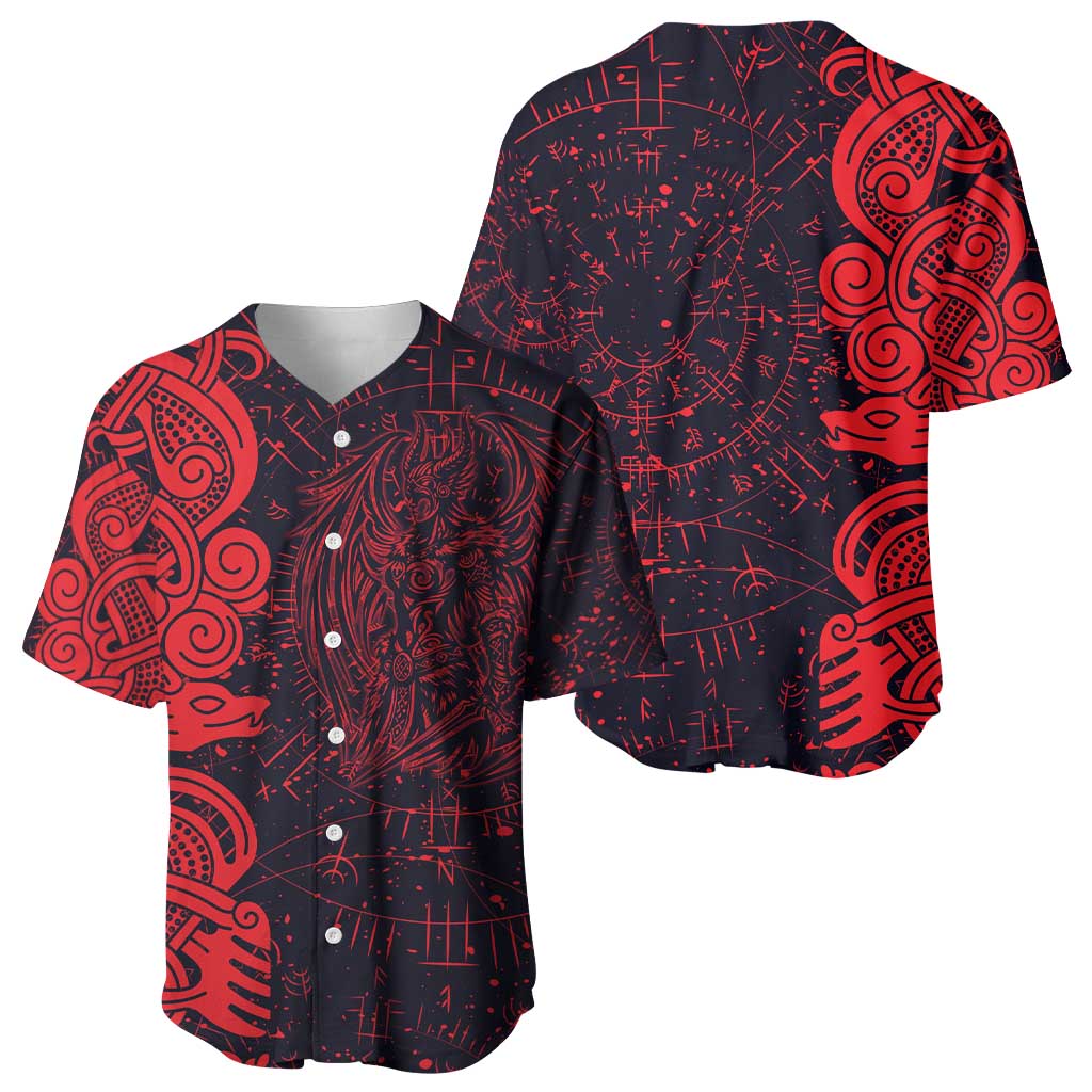 Norse Viking Dragon Baseball Jersey Celtic Knotwork and Runic Mythology Art