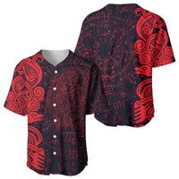 Norse Viking Dragon Baseball Jersey Celtic Knotwork and Runic Mythology Art