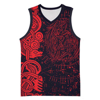 Norse Viking Dragon Basketball Jersey Celtic Knotwork and Runic Mythology Art