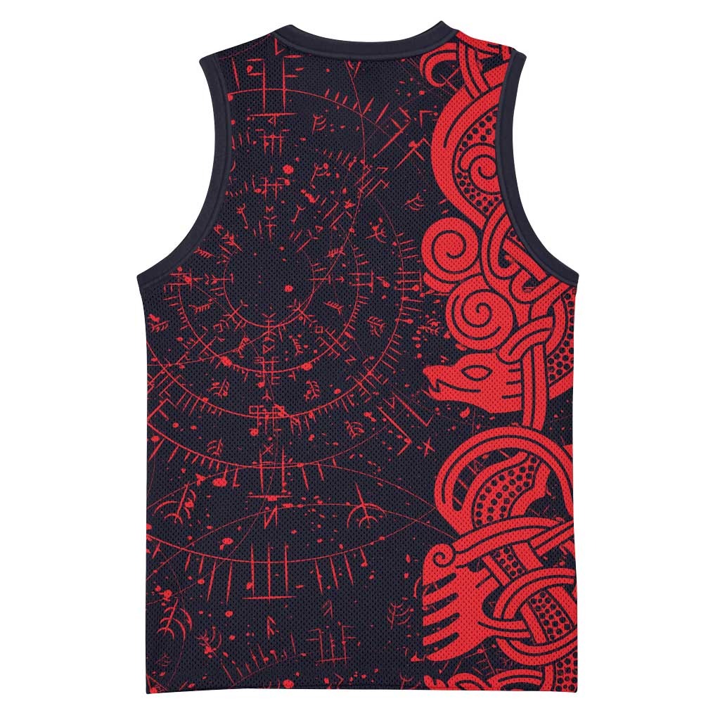 Norse Viking Dragon Basketball Jersey Celtic Knotwork and Runic Mythology Art