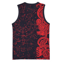 Norse Viking Dragon Basketball Jersey Celtic Knotwork and Runic Mythology Art