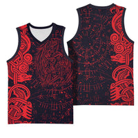 Norse Viking Dragon Basketball Jersey Celtic Knotwork and Runic Mythology Art