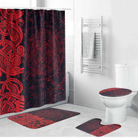 Norse Viking Dragon Bathroom Set Celtic Knotwork and Runic Mythology Art