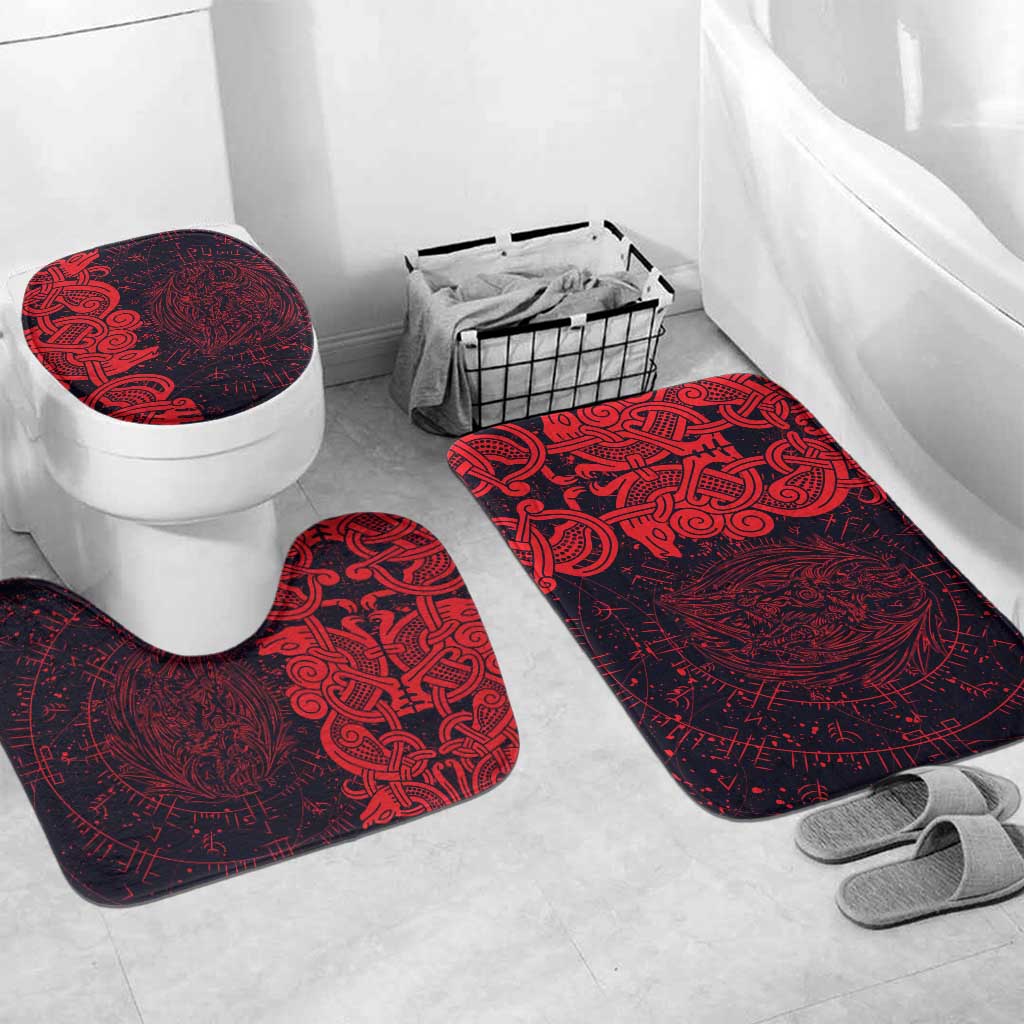 Norse Viking Dragon Bathroom Set Celtic Knotwork and Runic Mythology Art