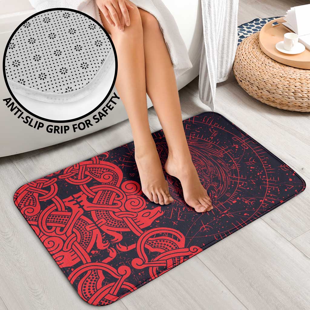 Norse Viking Dragon Bathroom Set Celtic Knotwork and Runic Mythology Art