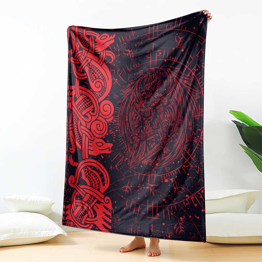 Norse Viking Dragon Blanket Celtic Knotwork and Runic Mythology Art
