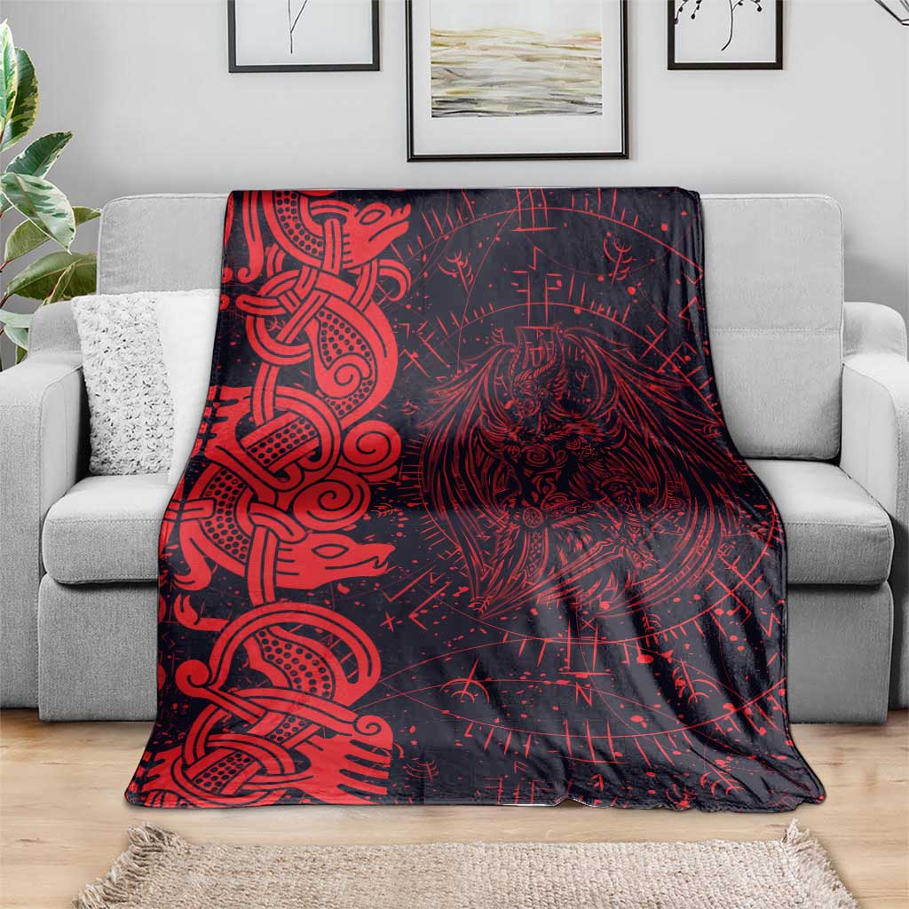 Norse Viking Dragon Blanket Celtic Knotwork and Runic Mythology Art