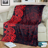 Norse Viking Dragon Blanket Celtic Knotwork and Runic Mythology Art