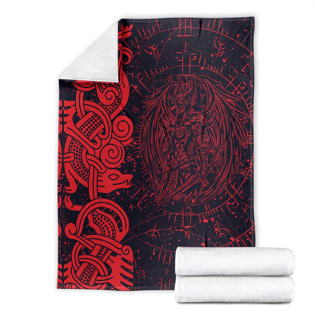 Norse Viking Dragon Blanket Celtic Knotwork and Runic Mythology Art