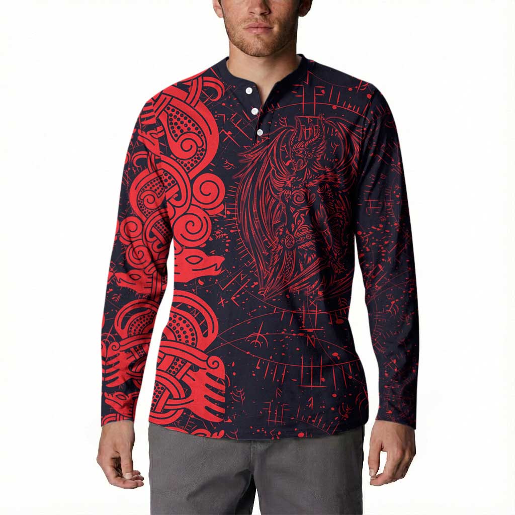 Norse Viking Dragon Button Sweatshirt Celtic Knotwork and Runic Mythology Art