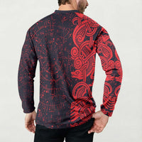 Norse Viking Dragon Button Sweatshirt Celtic Knotwork and Runic Mythology Art