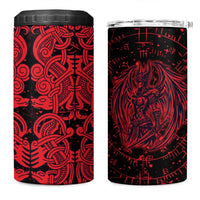 Norse Viking Dragon 4 in 1 Can Cooler Tumbler Celtic Knotwork and Runic Mythology Art